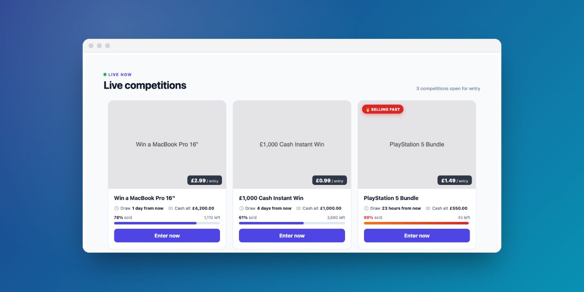 Live Competitions Grid